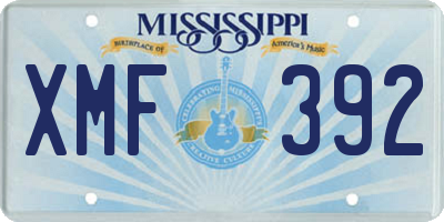 MS license plate XMF392