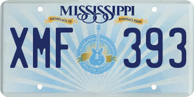 MS license plate XMF393