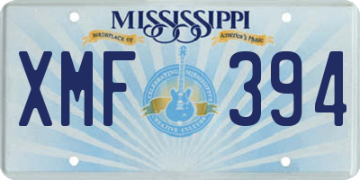 MS license plate XMF394