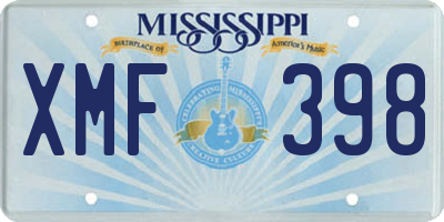 MS license plate XMF398