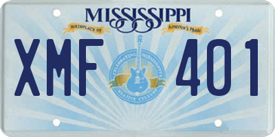 MS license plate XMF401