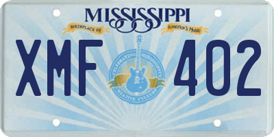 MS license plate XMF402