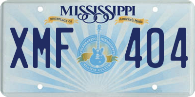 MS license plate XMF404