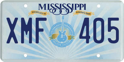 MS license plate XMF405