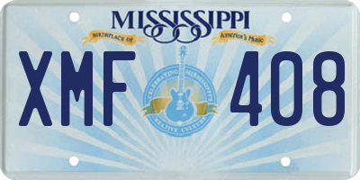 MS license plate XMF408