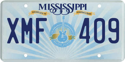 MS license plate XMF409