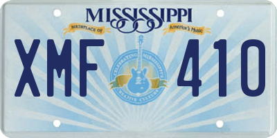 MS license plate XMF410