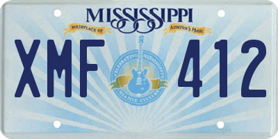 MS license plate XMF412