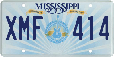 MS license plate XMF414
