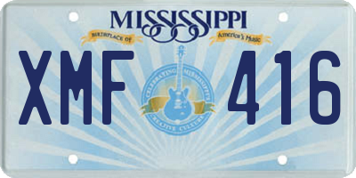 MS license plate XMF416