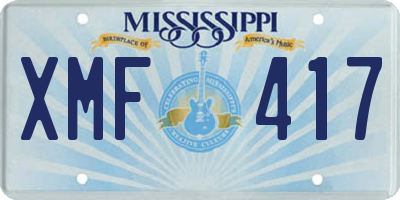 MS license plate XMF417