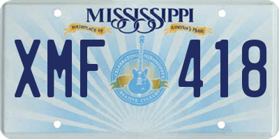 MS license plate XMF418