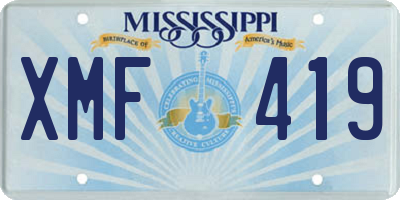 MS license plate XMF419