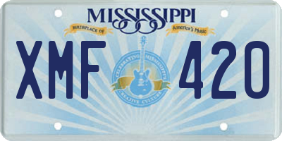 MS license plate XMF420