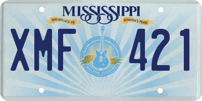 MS license plate XMF421