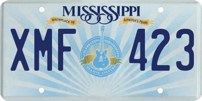 MS license plate XMF423