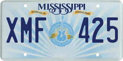 MS license plate XMF425