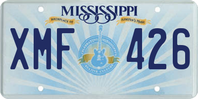 MS license plate XMF426