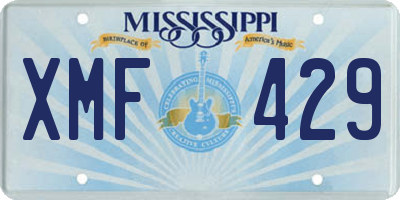 MS license plate XMF429