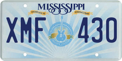 MS license plate XMF430
