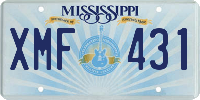 MS license plate XMF431
