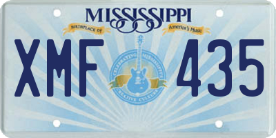 MS license plate XMF435