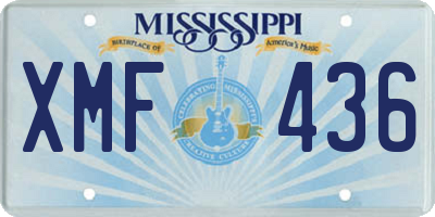 MS license plate XMF436