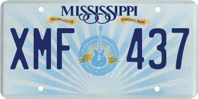 MS license plate XMF437