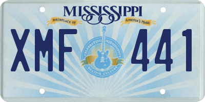 MS license plate XMF441