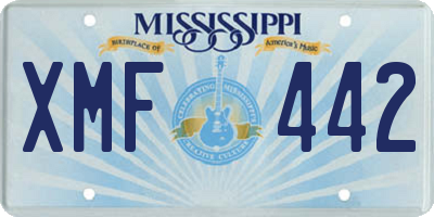 MS license plate XMF442