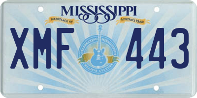 MS license plate XMF443