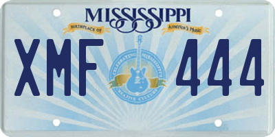 MS license plate XMF444