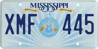 MS license plate XMF445