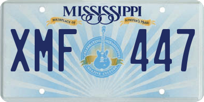 MS license plate XMF447