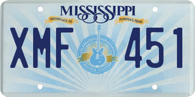 MS license plate XMF451