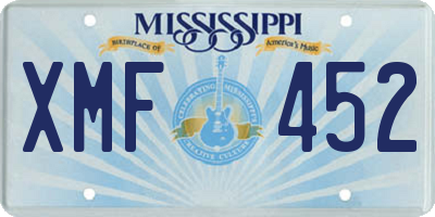 MS license plate XMF452