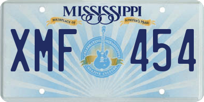 MS license plate XMF454