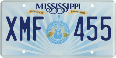 MS license plate XMF455