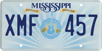 MS license plate XMF457