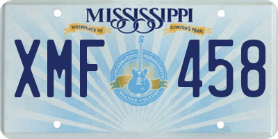 MS license plate XMF458