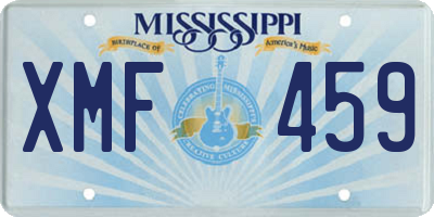 MS license plate XMF459
