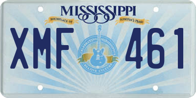 MS license plate XMF461