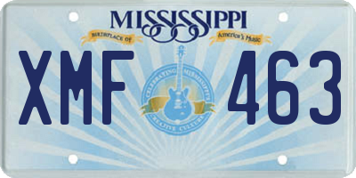 MS license plate XMF463