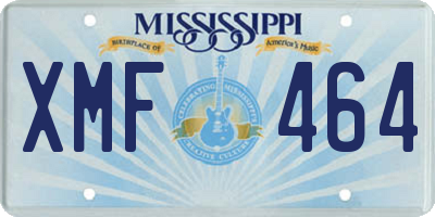 MS license plate XMF464