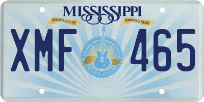 MS license plate XMF465