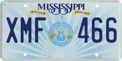 MS license plate XMF466