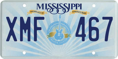 MS license plate XMF467