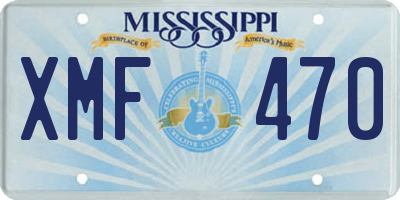 MS license plate XMF470