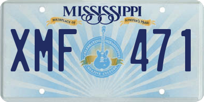 MS license plate XMF471