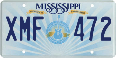 MS license plate XMF472
